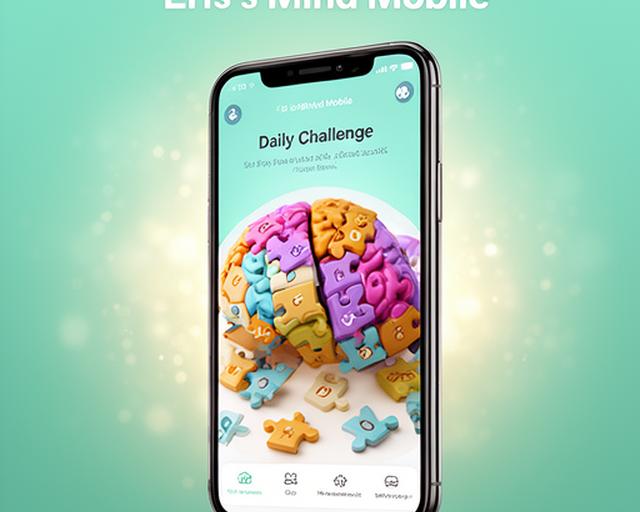 Colorful brain puzzle tiles with daily challenge preview on mobile screen